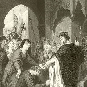 Prince Johns submission to Richard I (engraving)