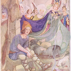 The princess and the swineherd (colour litho)