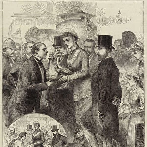 The Princess of Wales presenting the Prizes at the Wimbledon Rifle Meeting (engraving)