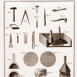 Printing press, utensils and tools - "The Great Encyclopedie