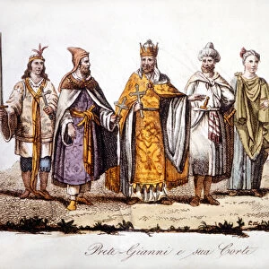 Pritre Jean and his court. Engraving sd early 19th century