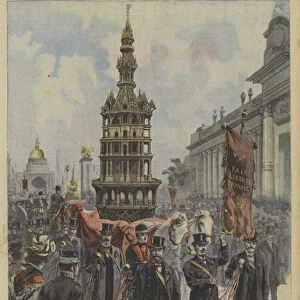Procession of the masterpiece of the Company of Carpenters (colour litho)