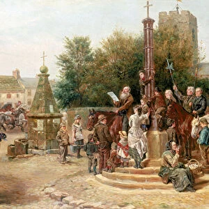 Proclaiming Stagshaw Fair at Corbridge (oil on canvas)
