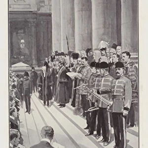 Proclamation of the coronation of King Edward VII at the Royal Exchange, London (litho)