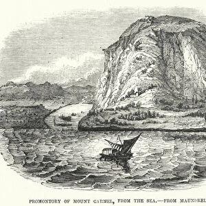 Promontory of Mount Carmel, from the Sea, from Maundrell (engraving)