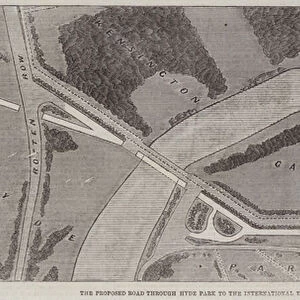 The Proposed Road through Hyde Park to the International Exhibition (engraving)