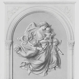Protecting Angels, from the bas-relief by Ernst Rietschel (engraving)