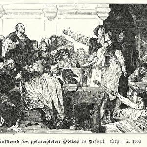 Protest by the people of Erfurt, Thuringia (engraving)