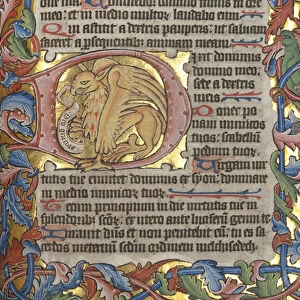 Psalter with Sarum use calendar, Fol 84 recto, detail, c