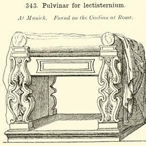Pulvinar for lectisternium (engraving)