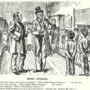 Punch cartoon: Mens Conscia - school inspection (engraving)