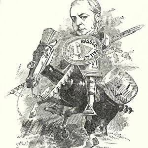 Punch cartoon: Sir Michael Arthur Bass, 1st Baron Burton, English brewer, Liberal politician and philanthropist (engraving)