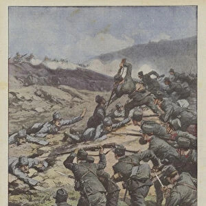 A punished trap, out of the trenches for a false surrender of the Austrians, our Aunienfano... (colour litho)
