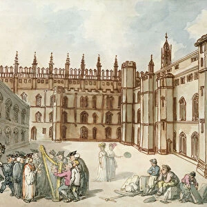 Quadrangle of Kings College, Cambridge (pen & w / c on paper)