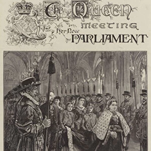 The Queen meeting her New Parliament, passing through the Corridor to the House of Lords (engraving)