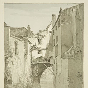 Queen Street Bridge, 1821 (pencil & w / c on paper)