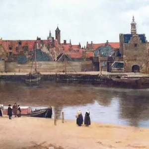 Blick auf Delft, um ca. 1660/61 (Öl auf Leinwand), detaillierte Abbildung der Sammlungsnummer: 1109252 Blick auf Delft, um ca. 1660/61 (Öl auf Leinwand), detaillierte Abbildung der Sammlungsnummer: 1109252
