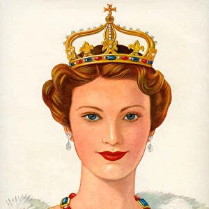 Queen Wearing a Royal Crown, 1947 (screen print)