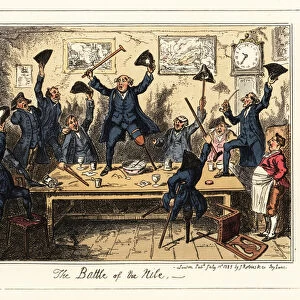 The Quidam Association of old sailors meeting in a pub, 1831 (lithograph)
