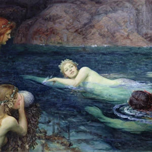 A Race with Mermaids and Tritons, 1895 (oil on canvas)