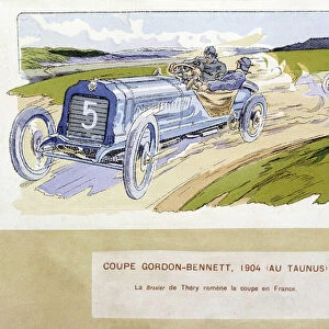 Racing: the Gordon Bennett Cup (Gordon-Bennett) in 1904 - drawing by Ernest Montaut