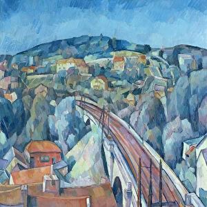 The Railway Bridge at Meulen (oil on canvas)