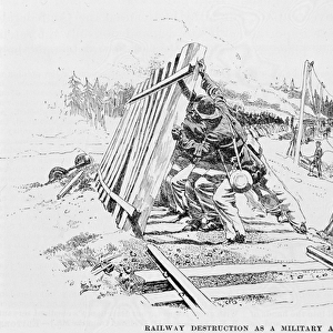 Railway destruction as a military art, illustration from