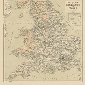 Railway Map of England and Wales (litho)