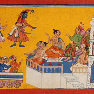 Rama bends his bow, c. 1700 (opaque w / c on paper)