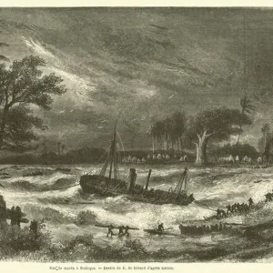 Raz de maree a Rufisque (engraving)