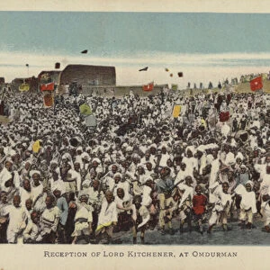 Reception of Lord Kitchener, at Omdurman, c1898 (coloured photo)