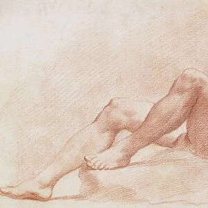 A Reclining Nude, (red chalk)