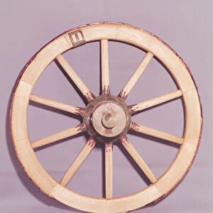 Reconstruction of a wheel from a chariot found at the tomb of a Princess of Vix