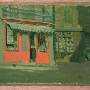 The Red Shop (oil on panel)