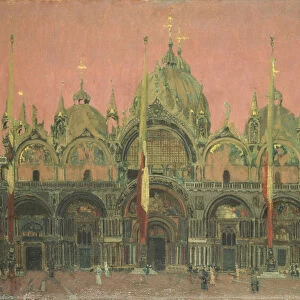 A Red Sky at Night, San Marco (oil on canvas)