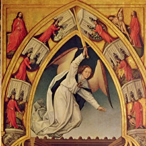 Redemption Triptych; right hand (to viewer) panel showing the expulsion of Adam