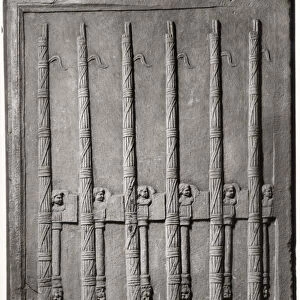 Relief depicting a group of lictors fasces (stone) (b / w photo)