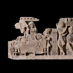 Relief panel depicting the Dream of Queen Maya, Gandhara Region (schist)