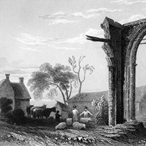 Remains of Bycknacre Priory, Essex, engraved by William Tombleson, 1832 (engraving)