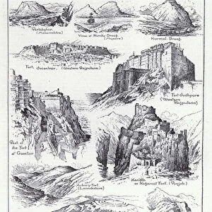 Remains of famous hill-forts (litho)