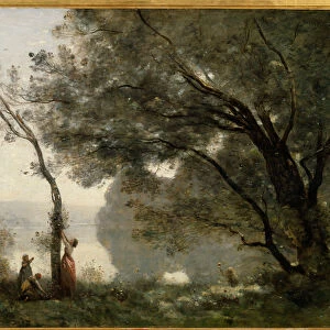 Remembrance of Mortefontaine. Painting by Camille Corot (1796-1875), 1864. Oil on canvas