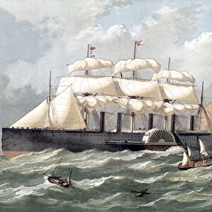 Representation of the British ship Great Eastern, first giant liner