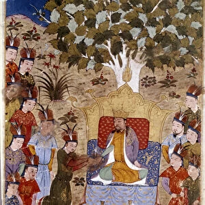 Representation of Chaghtai Khan (1227-1242) on his throne