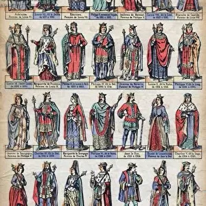 Representation of kings and queens of France from the Capetian dynasty