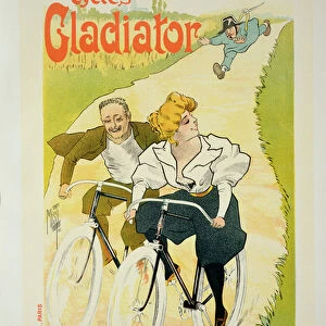Reproduction of a poster advertising Gladiator Cycles, Boulevard Montmartre