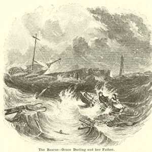 The Rescue, Grace Darling and her Father (engraving)