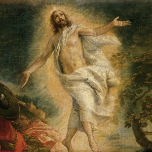 The resurrection of Christ. Detail. Painting by Paolo Caliari says Paolo Veronese