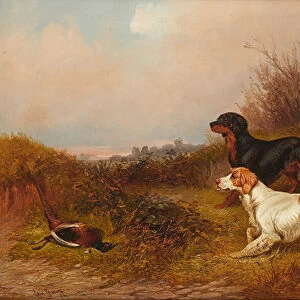 Retrievers at Work (oil on canvas)