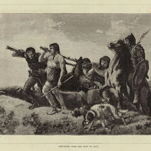 Returning from the hunt in Gaul (engraving)
