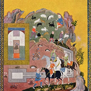 Rider and his harem, illustration for The Arabian Nights